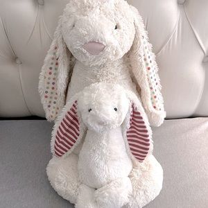 Jellycat Bashful Dot Bunny Retired Rare Huge Plushy Toy